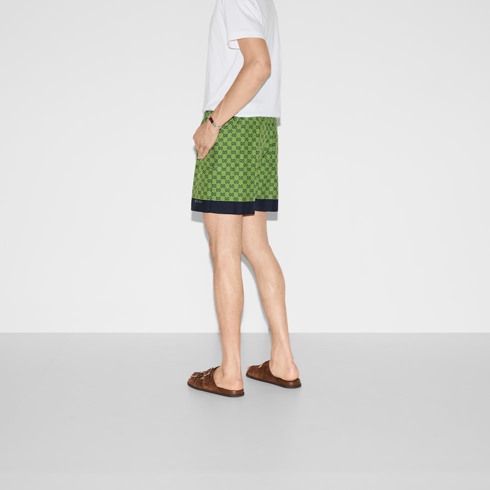 Printed poplin tech swim shorts