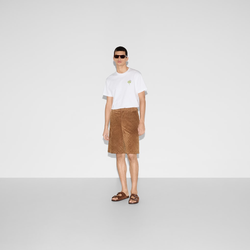 Embossed GG suede shorts