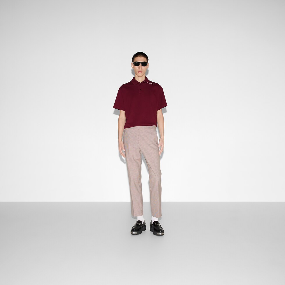 Gingham wool pants