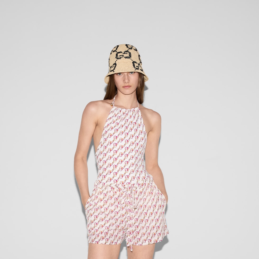 Printed stretch jersey swimsuit