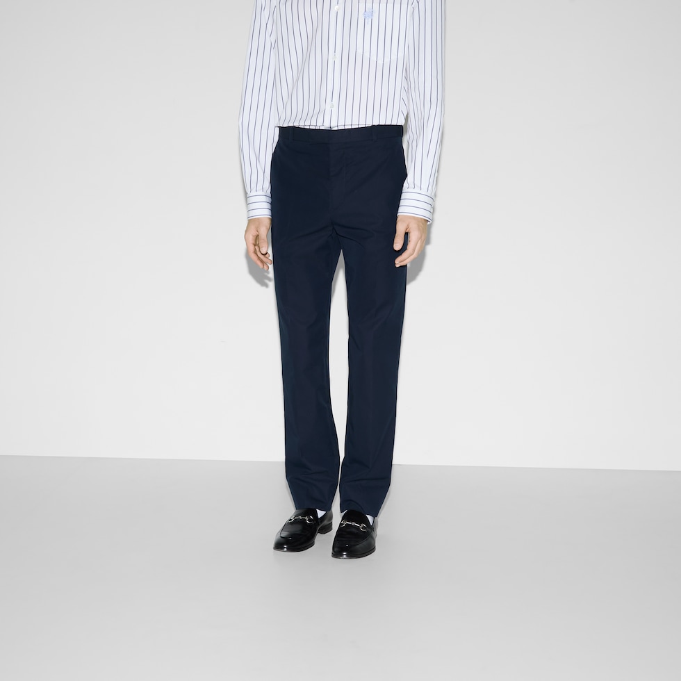 Embossed cotton twill trouser