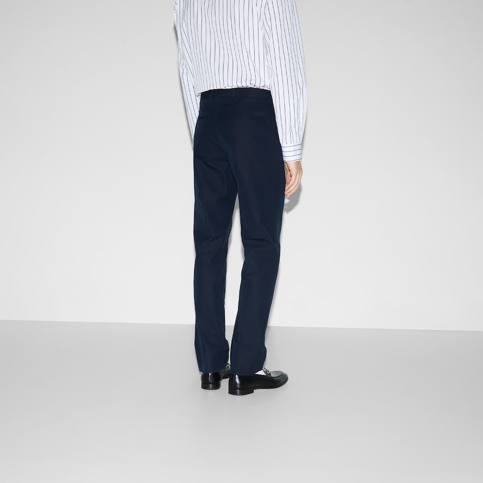 Embossed cotton twill trouser