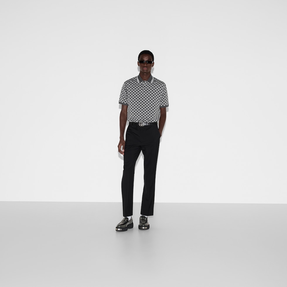 GG cotton lamé jacquard polo shirt