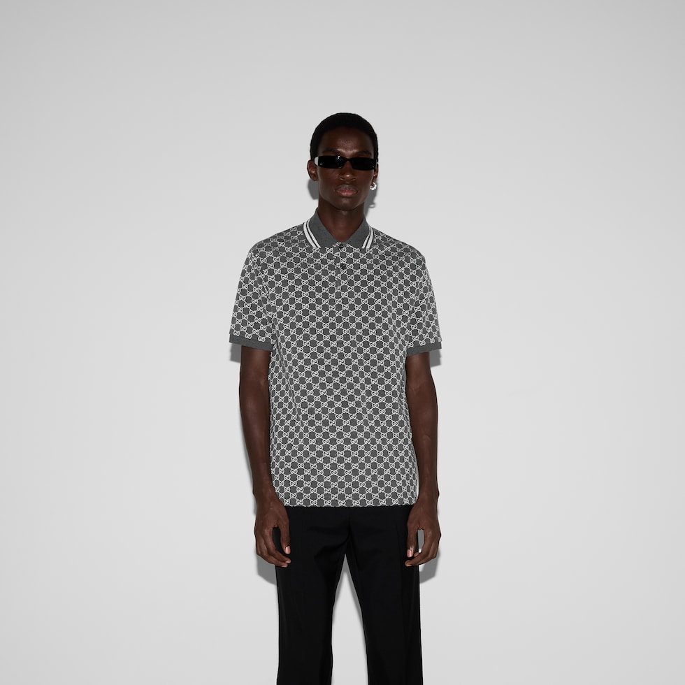 GG cotton lamé jacquard polo shirt