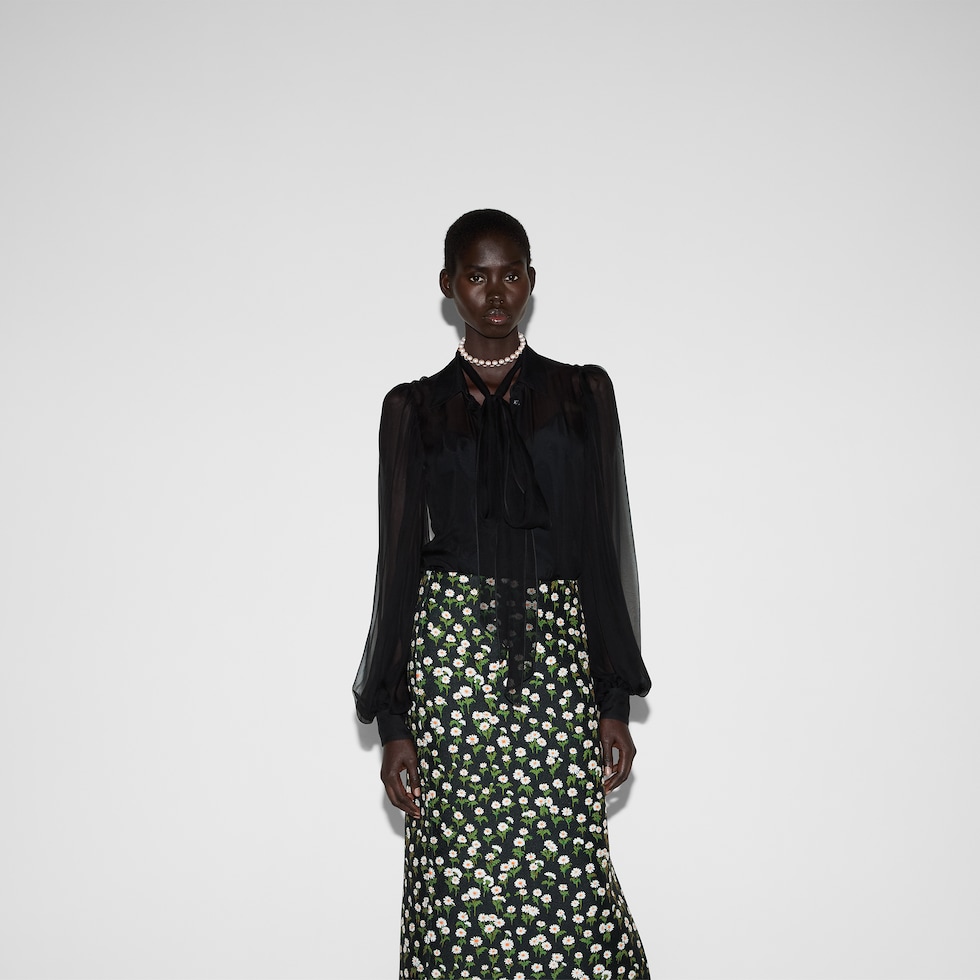 Silk chiffon shirt