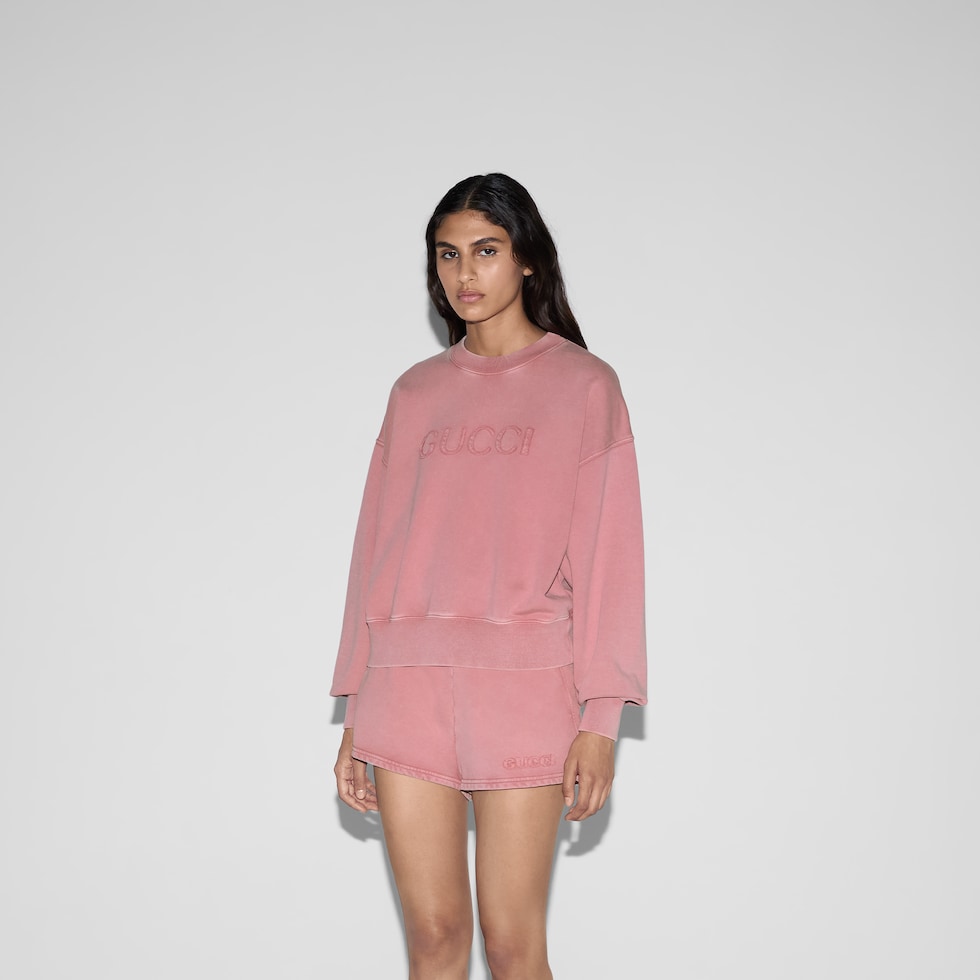Embroidered cotton jersey sweatshirt