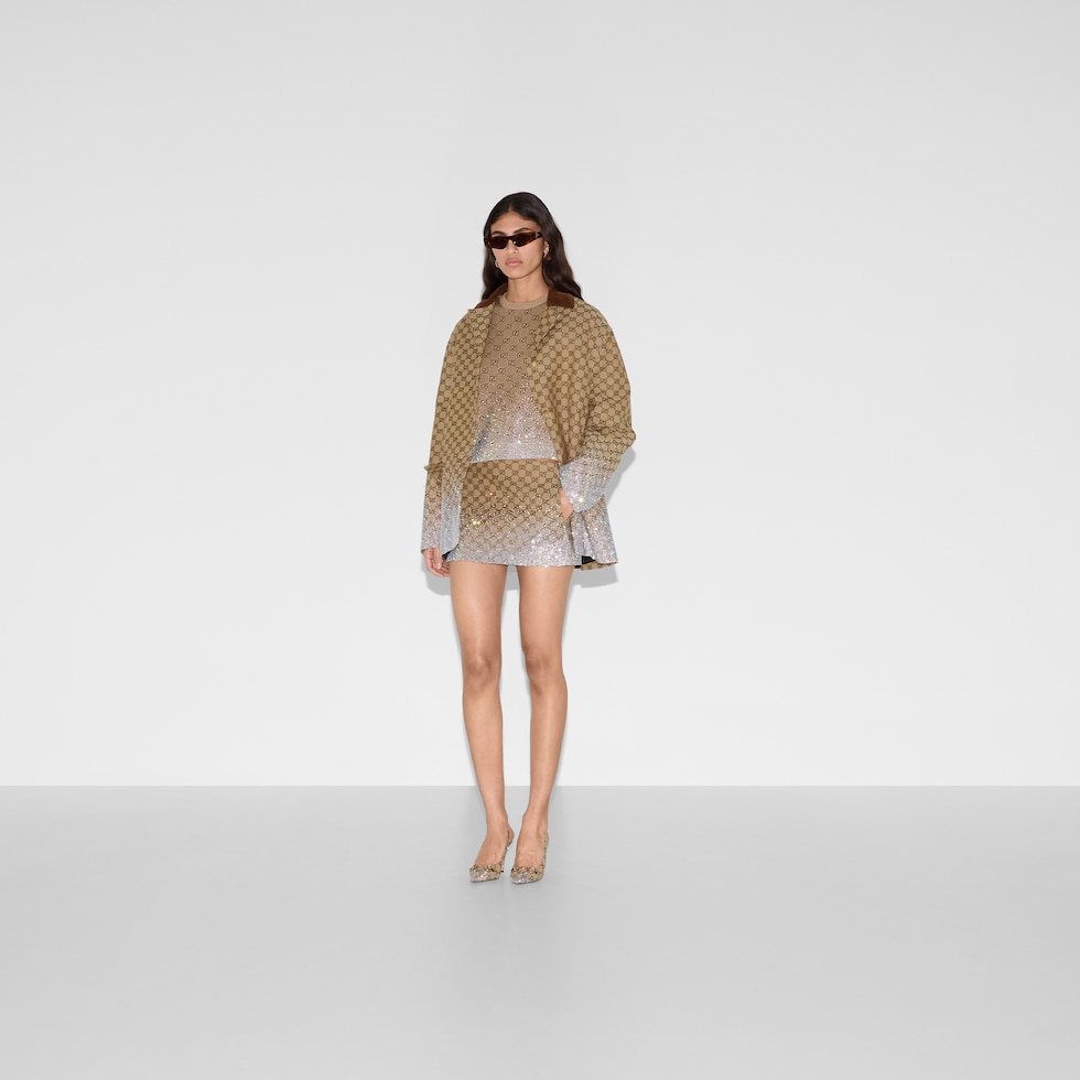 Embroidered GG canvas coat
