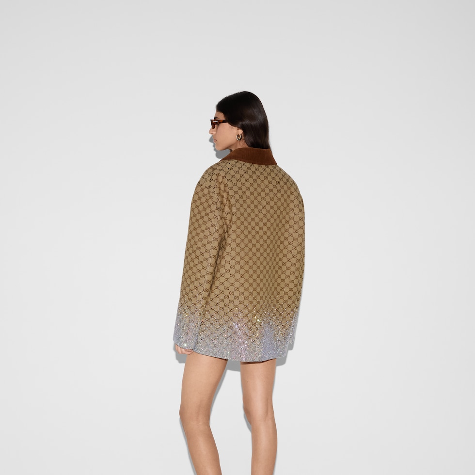 Embroidered GG canvas coat