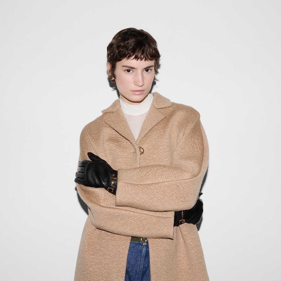 GUCCIレディース手袋 GUCCI レザー 手袋 グローブ ロゴ ブラック レディース - メルカリ