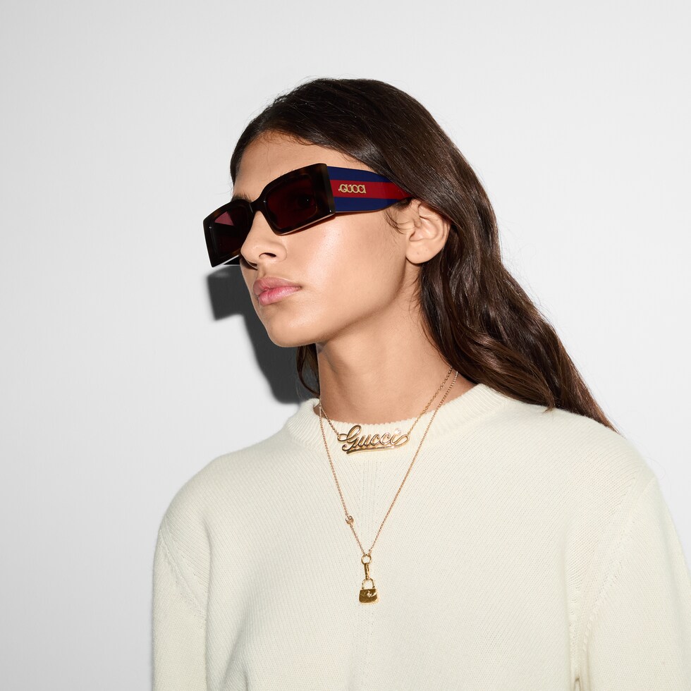 Rectangular frame sunglasses