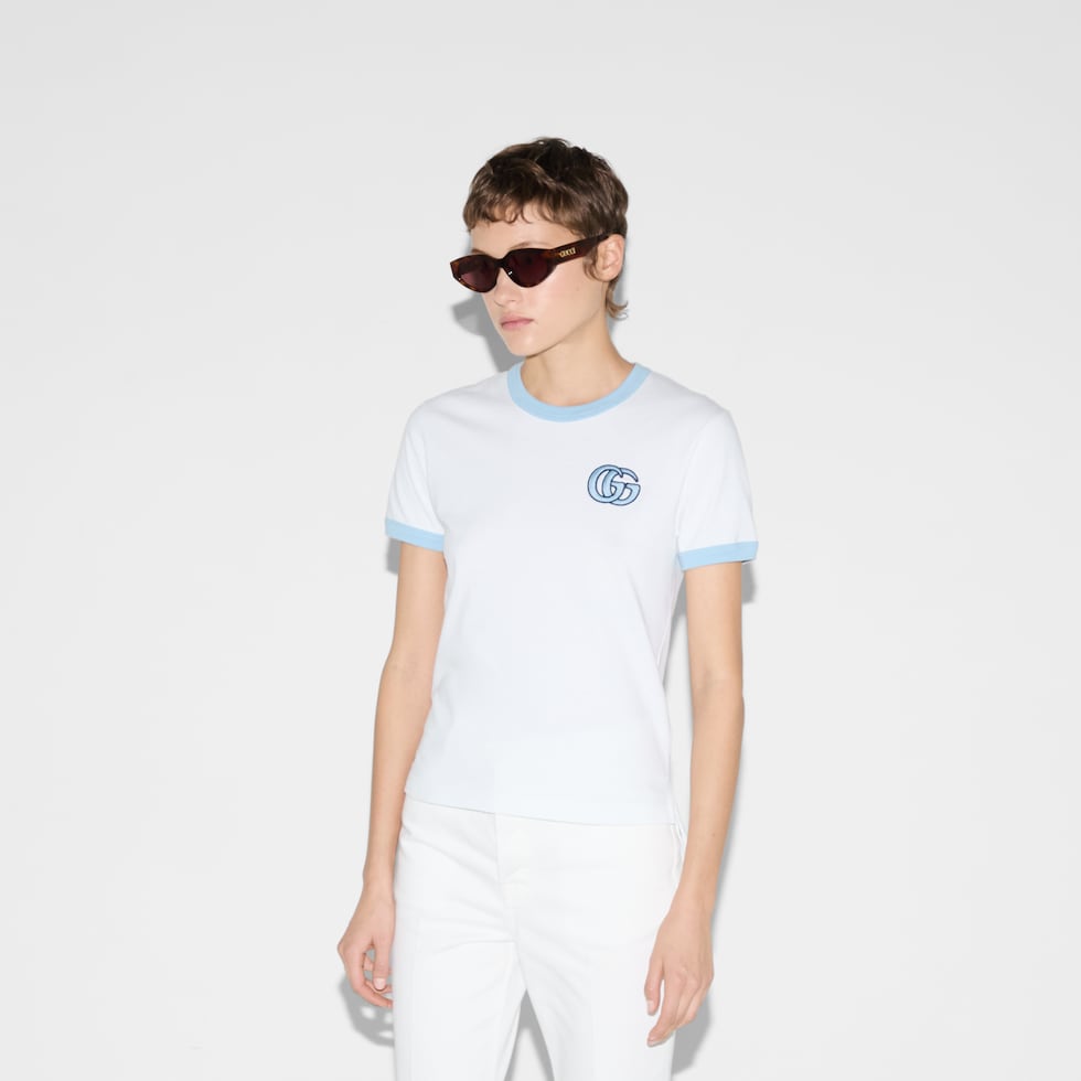 Cotton jersey T-shirt with embroidery