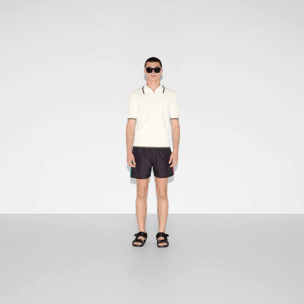 Knit polo shirt with Web