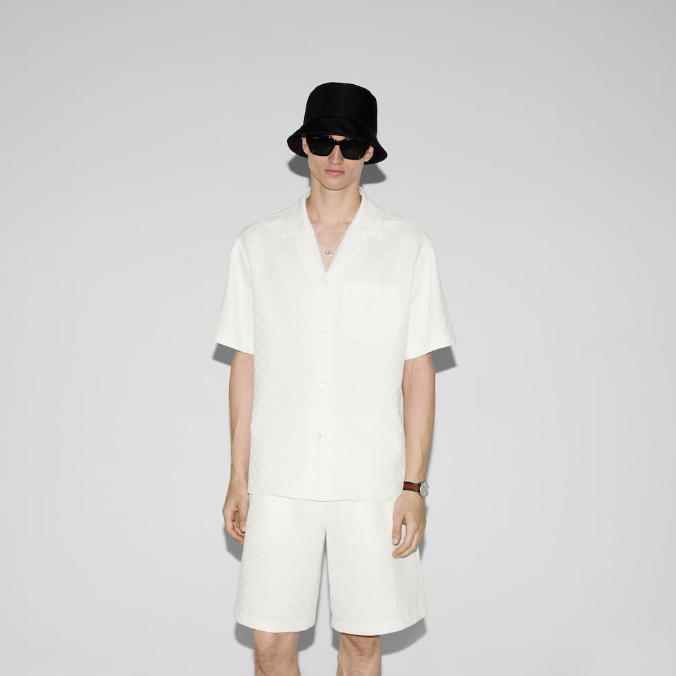 Linen blend GG canvas shirt