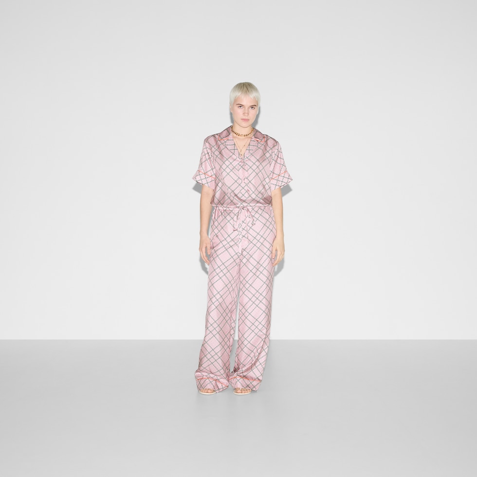 Printed silk twill shirt