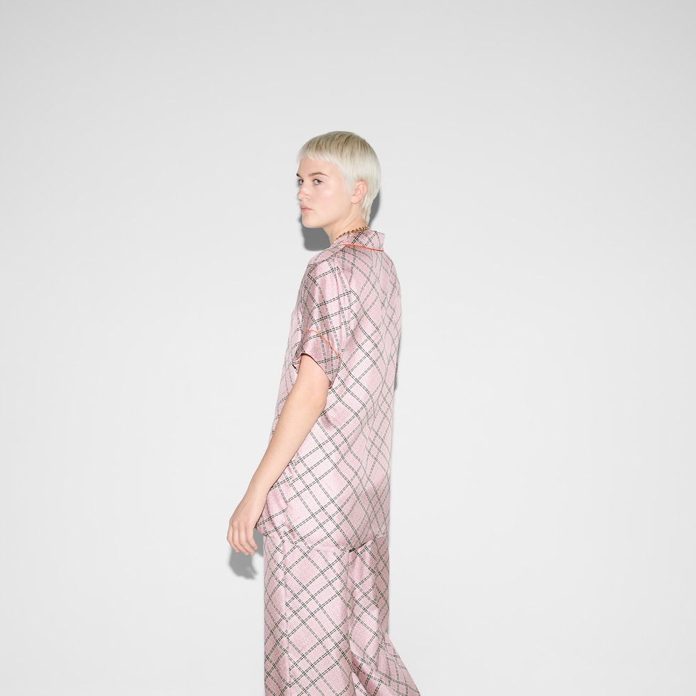 Printed silk twill shirt