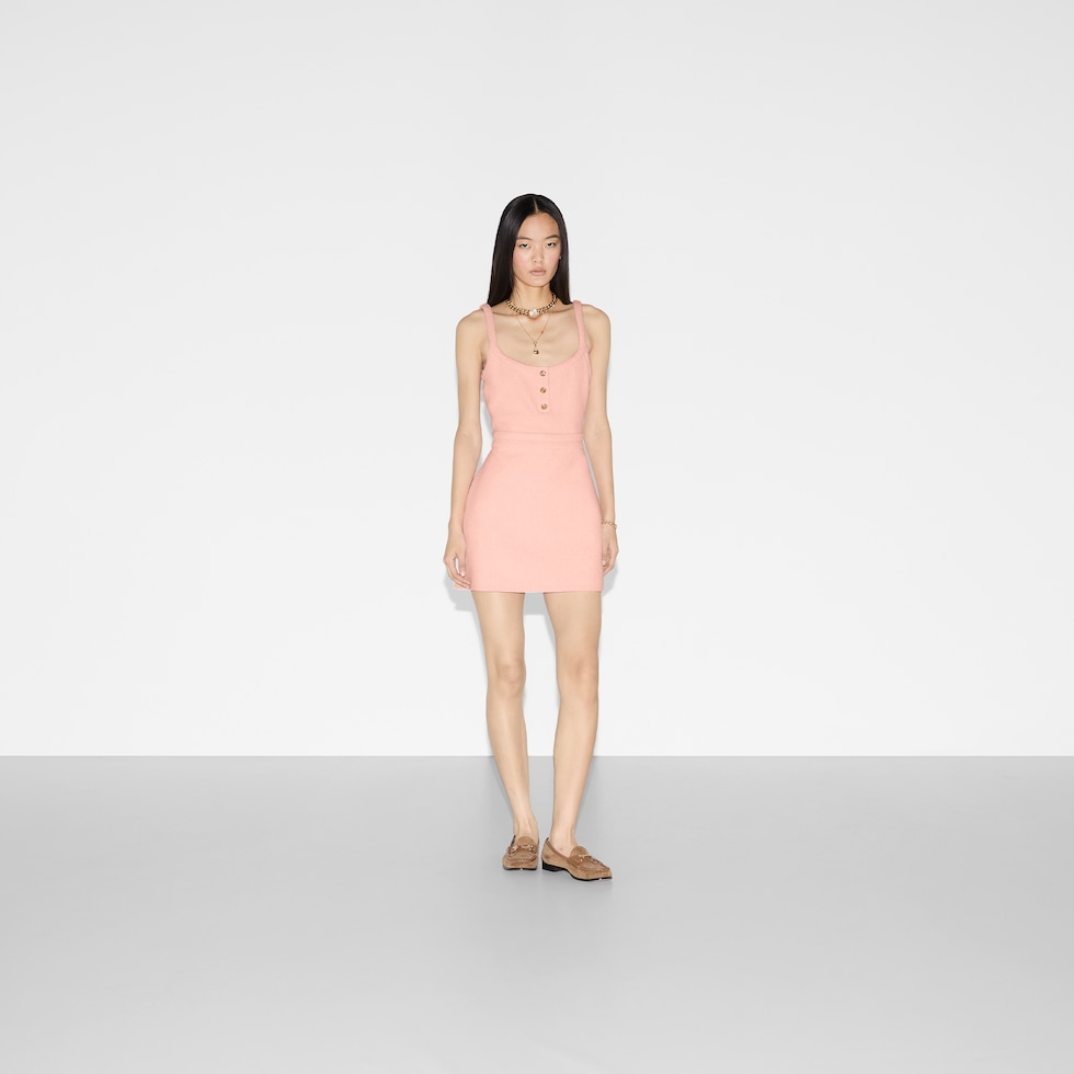 Cotton tweed mini dress