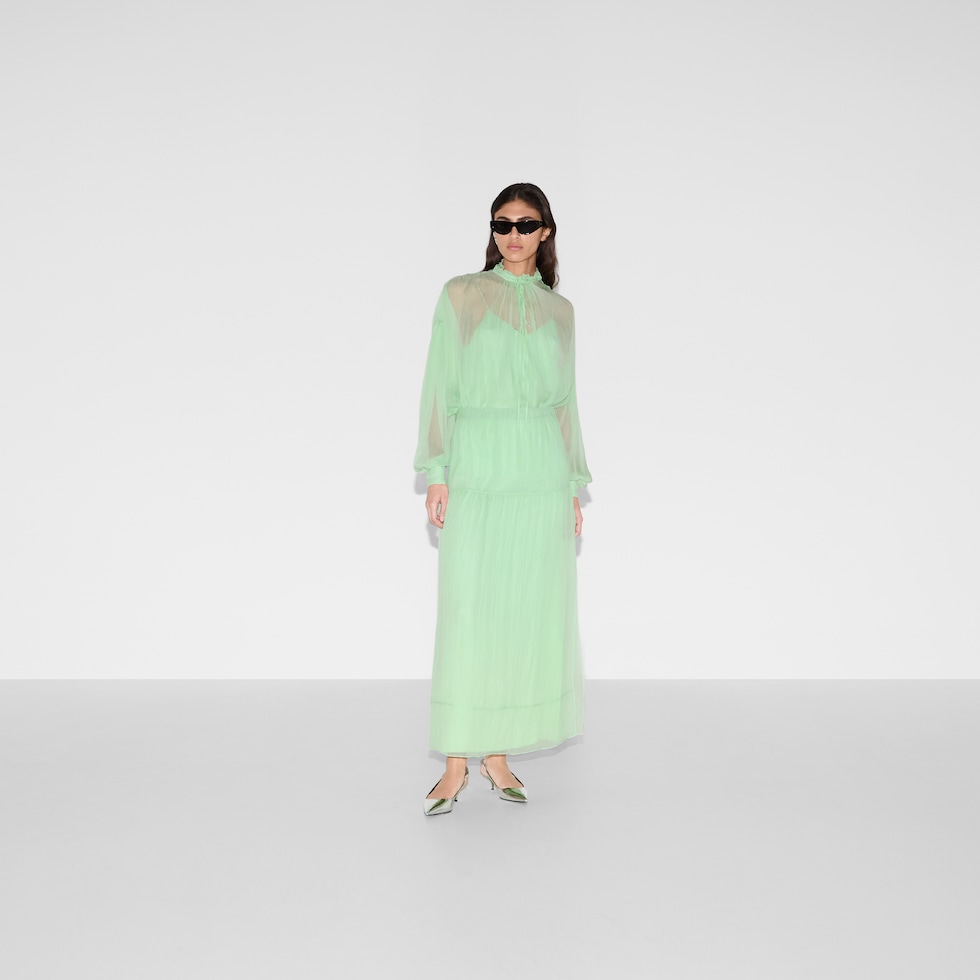 Silk chiffon creponne top