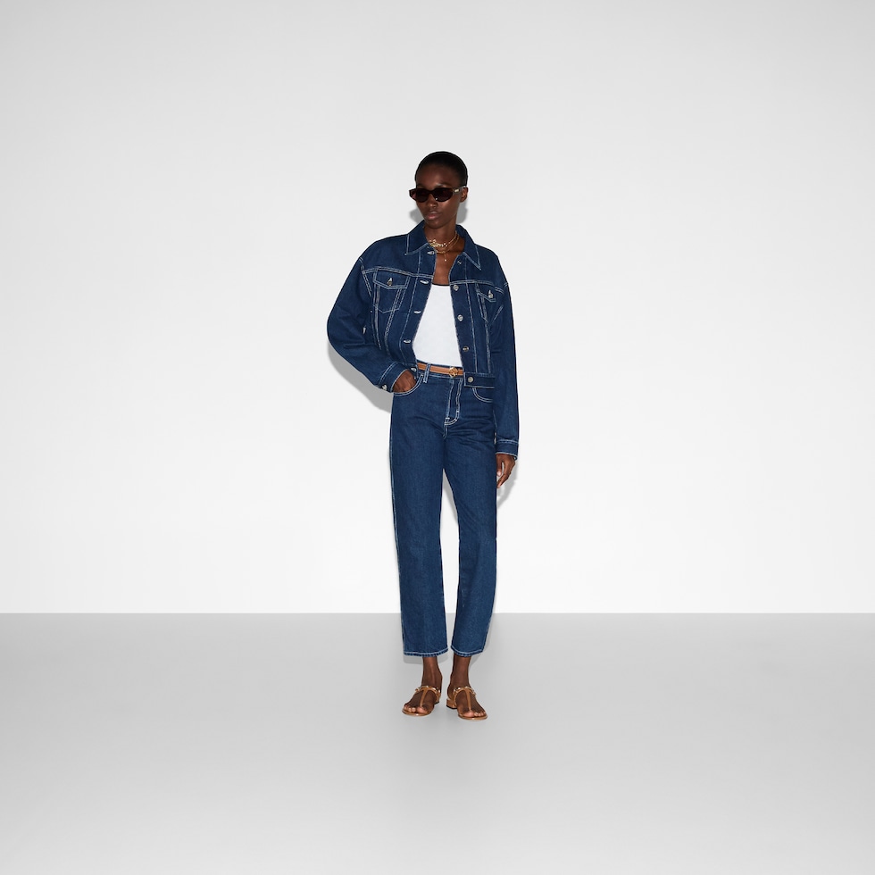 Relaxed cropped fit denim jacket
