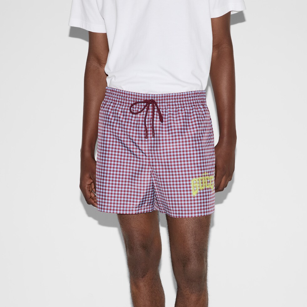 Printed poplin tech swim shorts