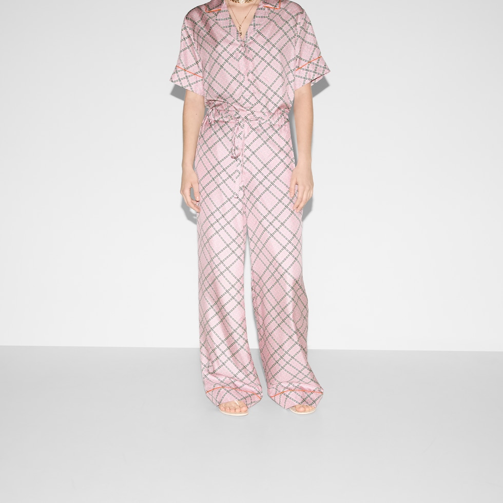 Hose aus Seidentwill mit Print