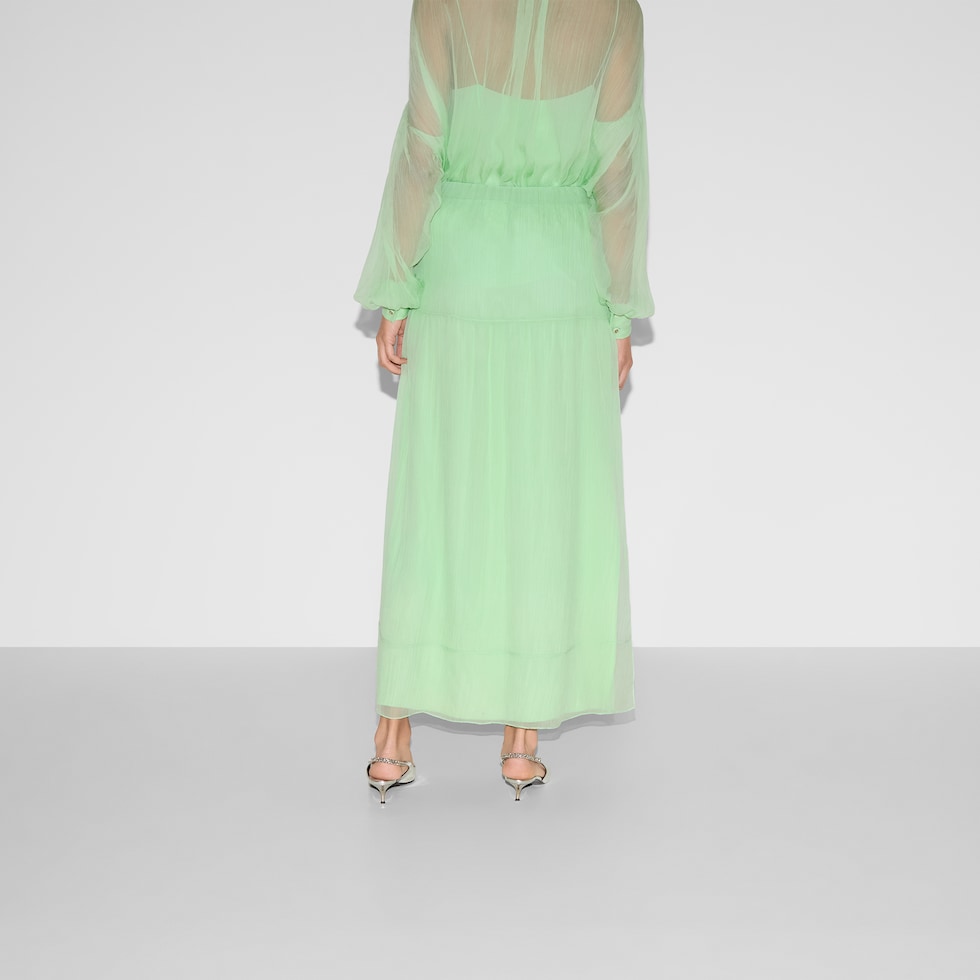 Silk chiffon creponne skirt