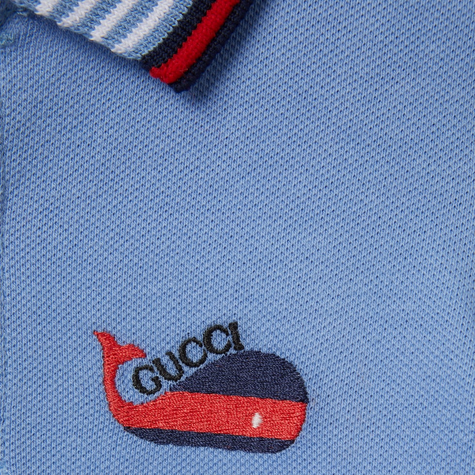 Baby cotton polo shirt with embroidery