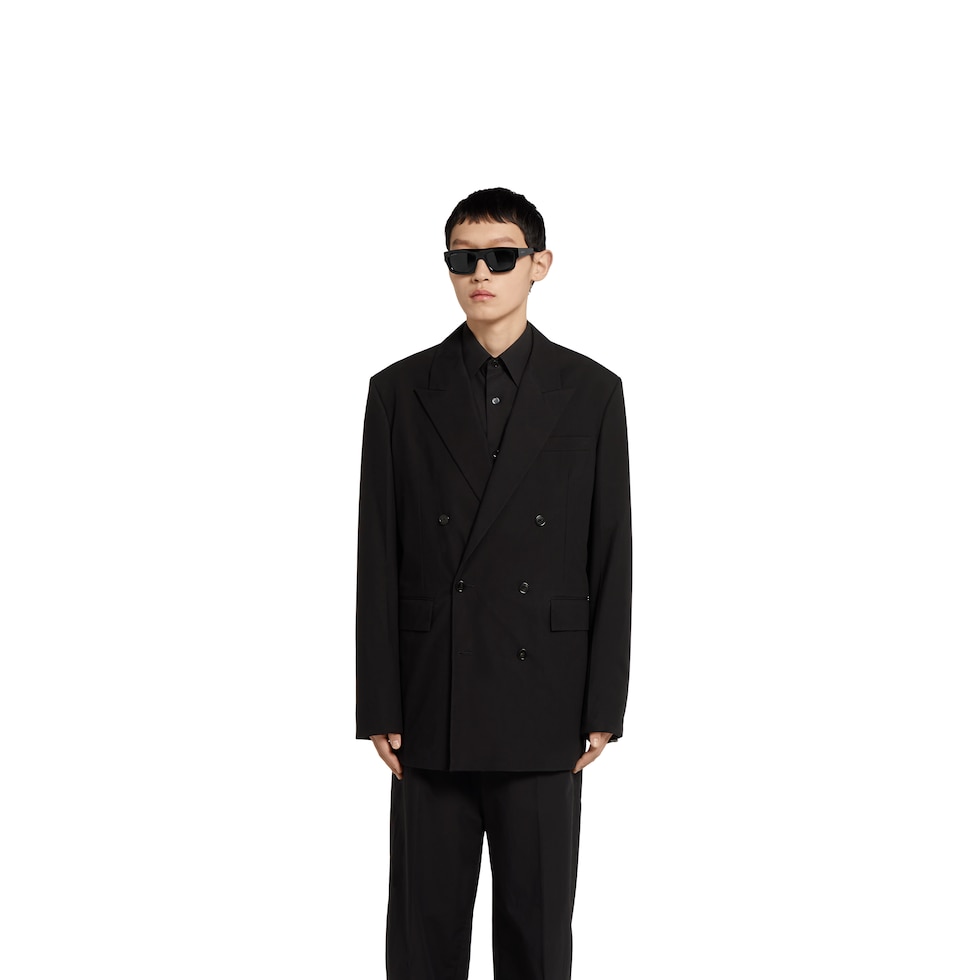 Veste en popeline de coton à double boutonnage