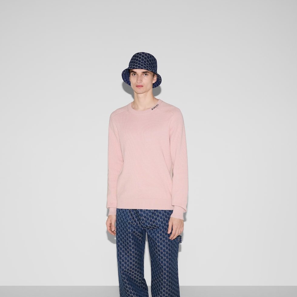 Maglione in seta e cotone con intarsio