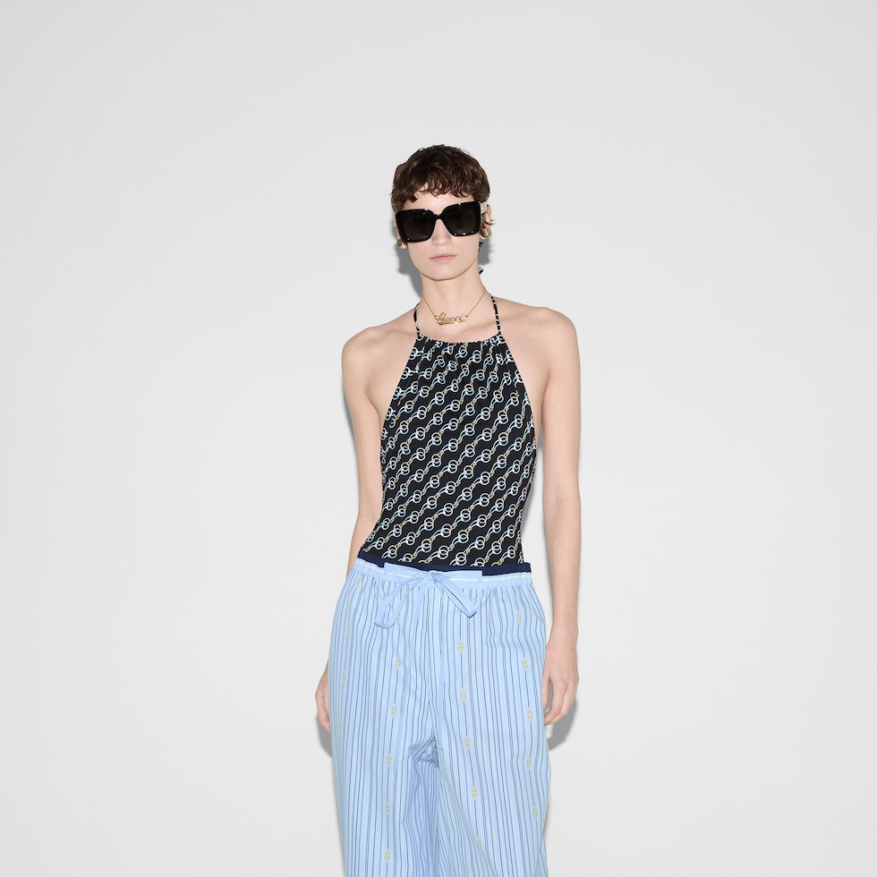 Printed sparkling jersey swimsuit