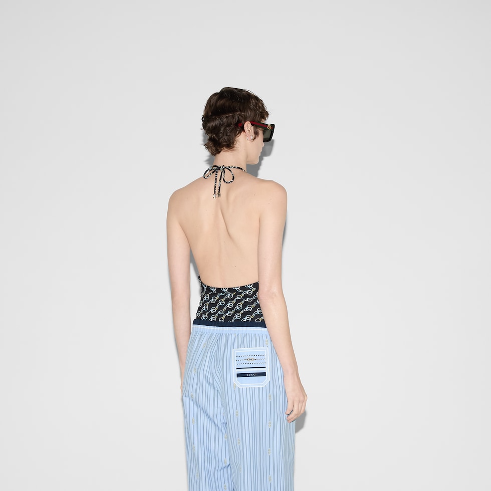 Printed sparkling jersey swimsuit