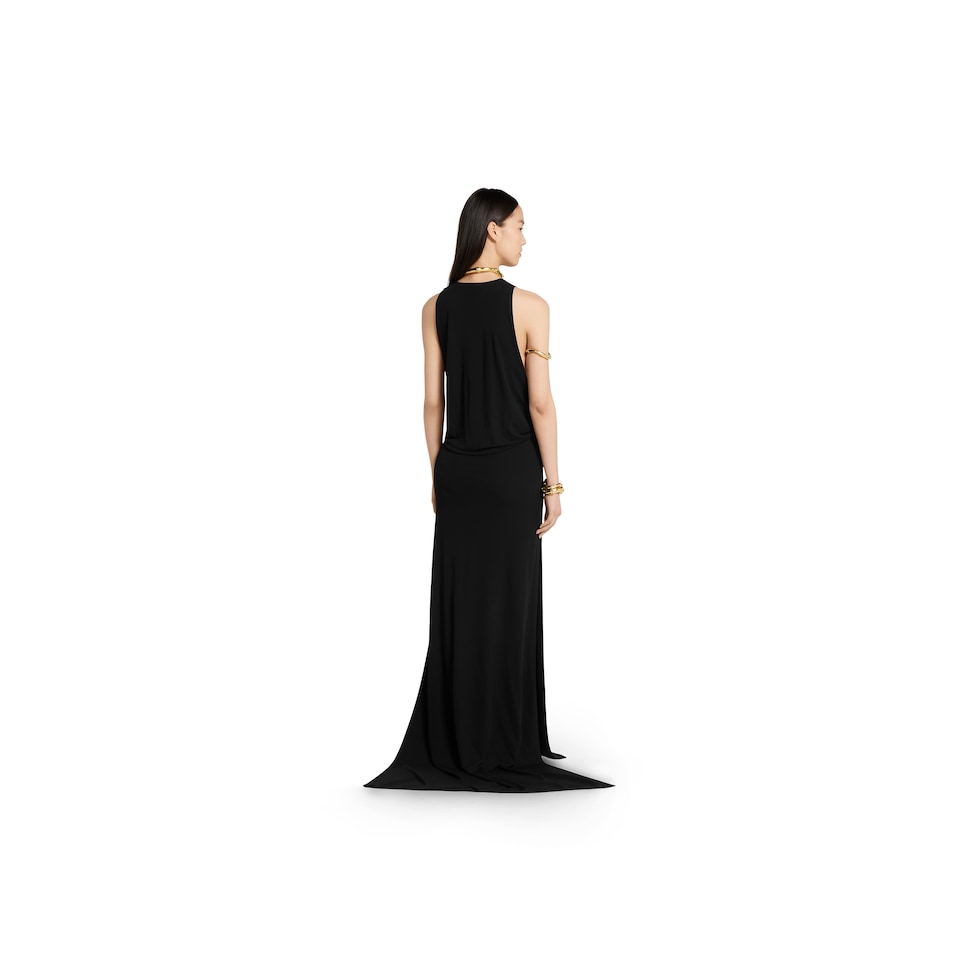Jersey crêpe fabric evening dress