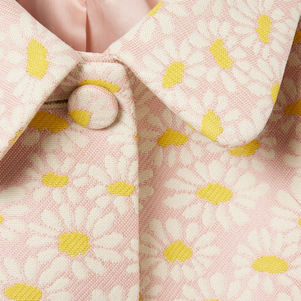 Children's floral jacquard coat