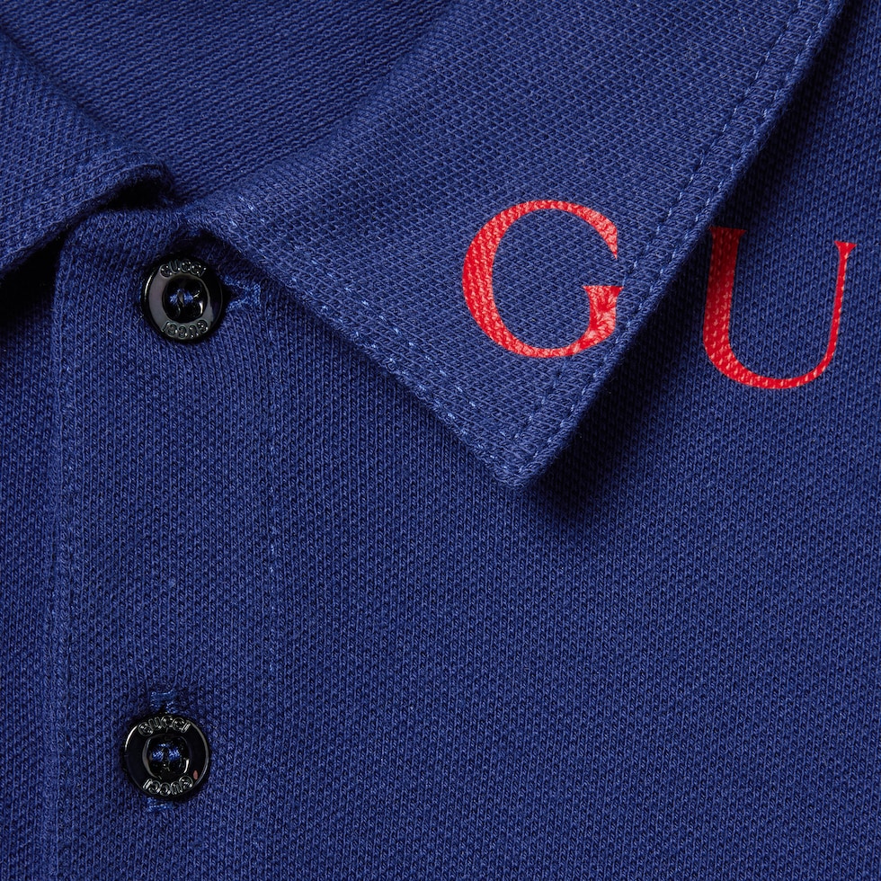 Children's cotton polo shirt with print