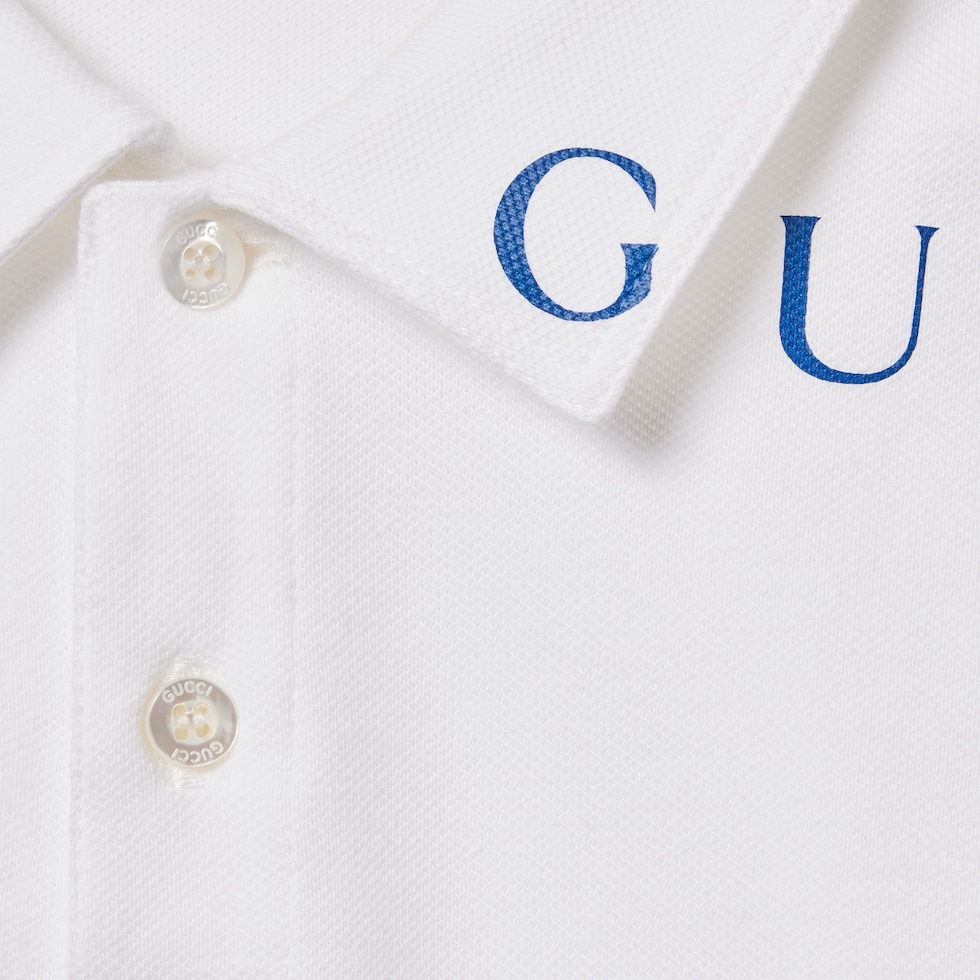 Children's cotton polo shirt with print