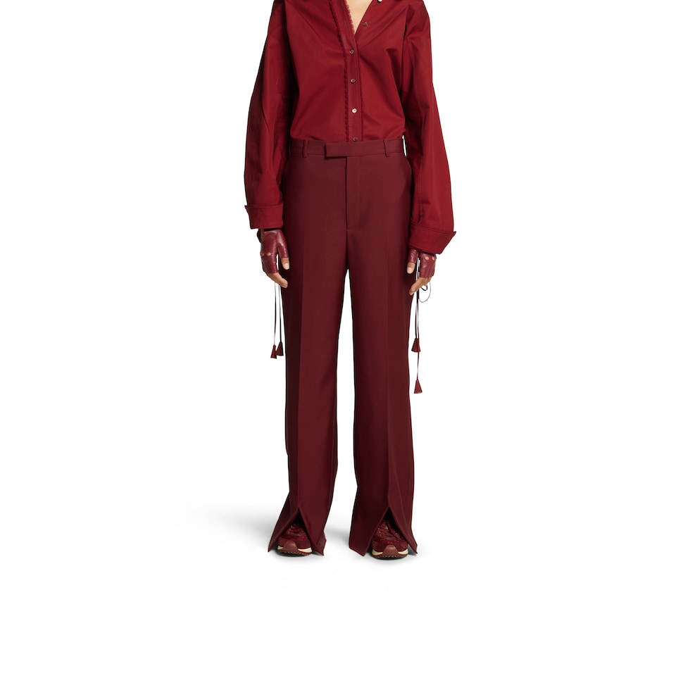 Брюки оверсайз с низкой посадкой из шерсти