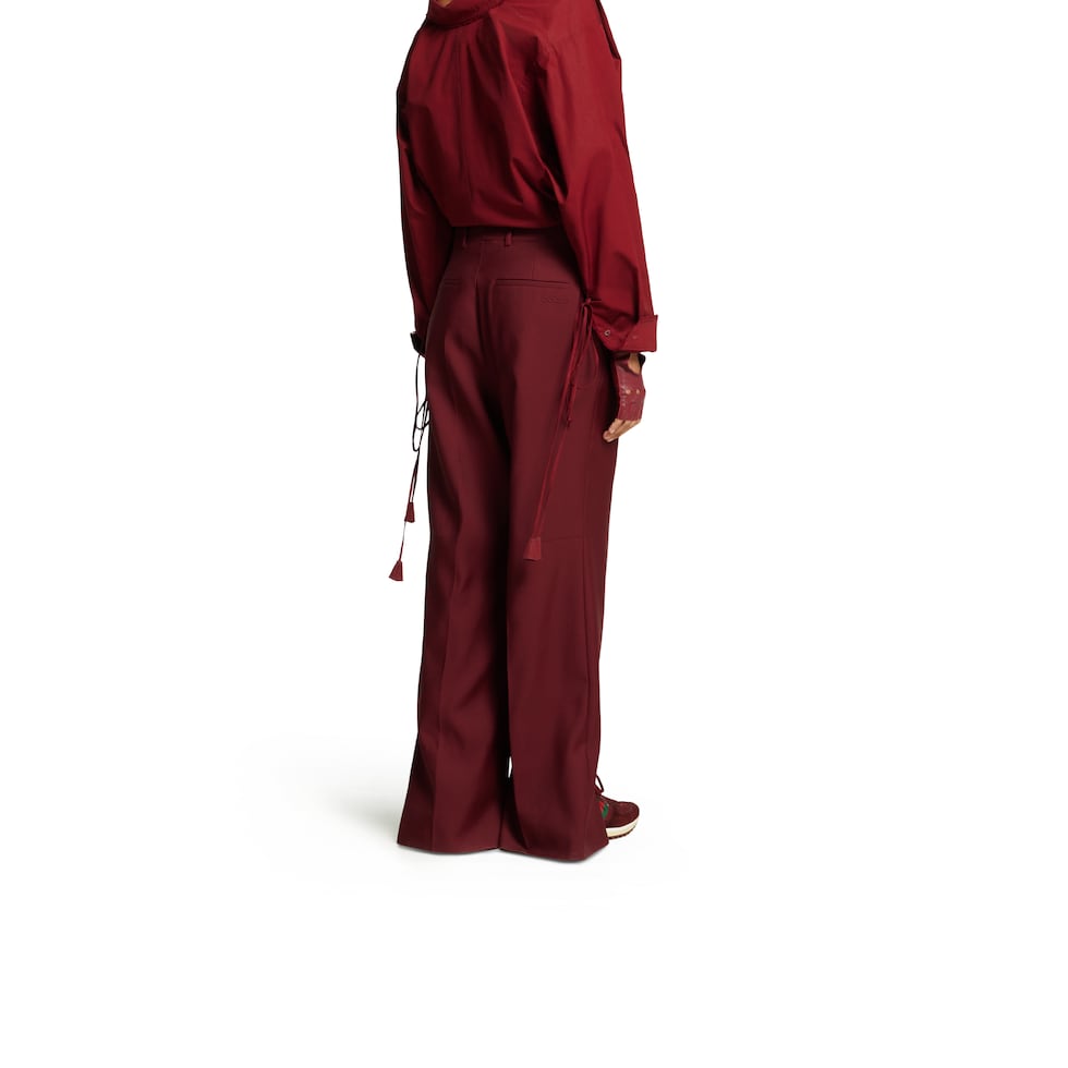 Брюки оверсайз с низкой посадкой из шерсти