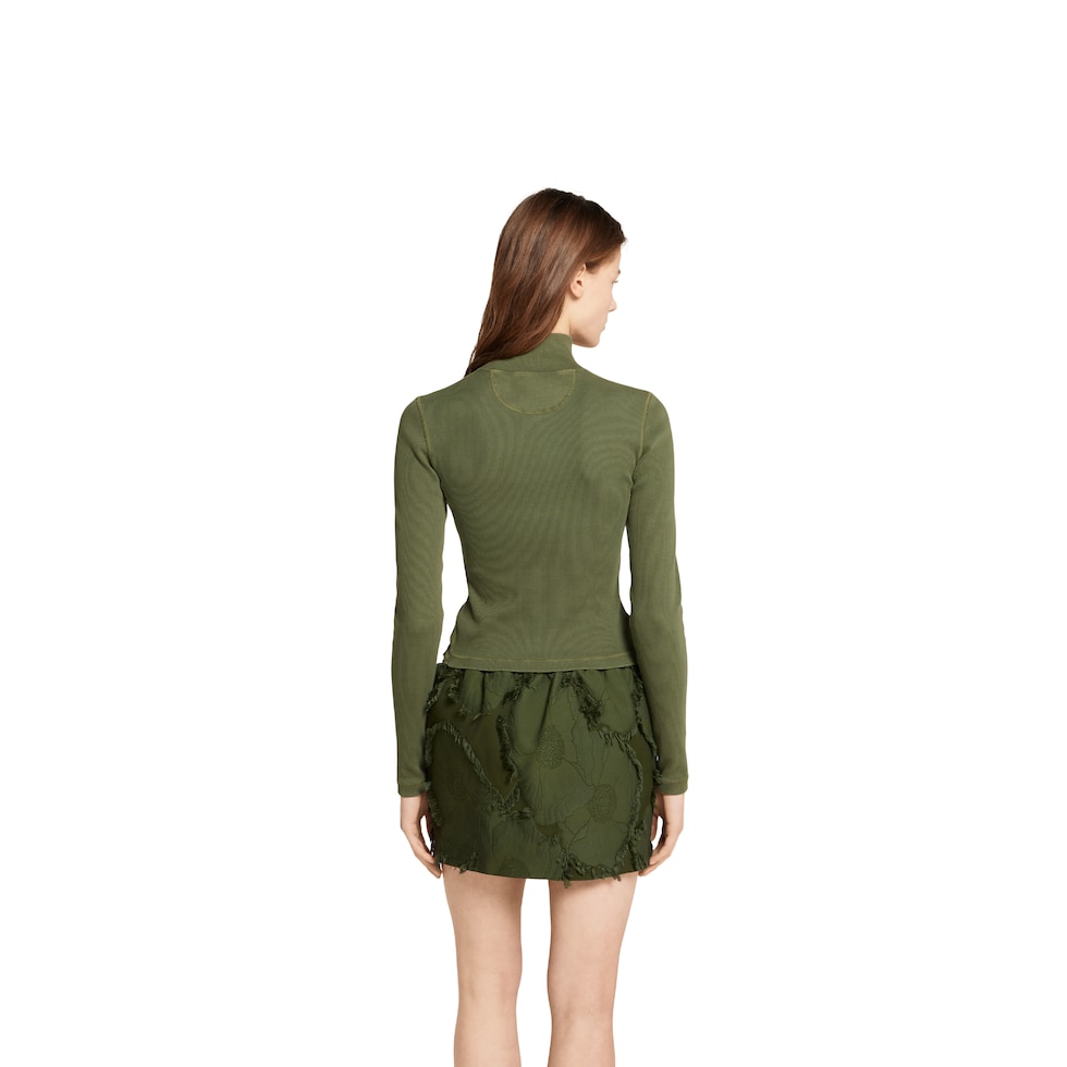 Cotton rib long-sleeve T-shirt