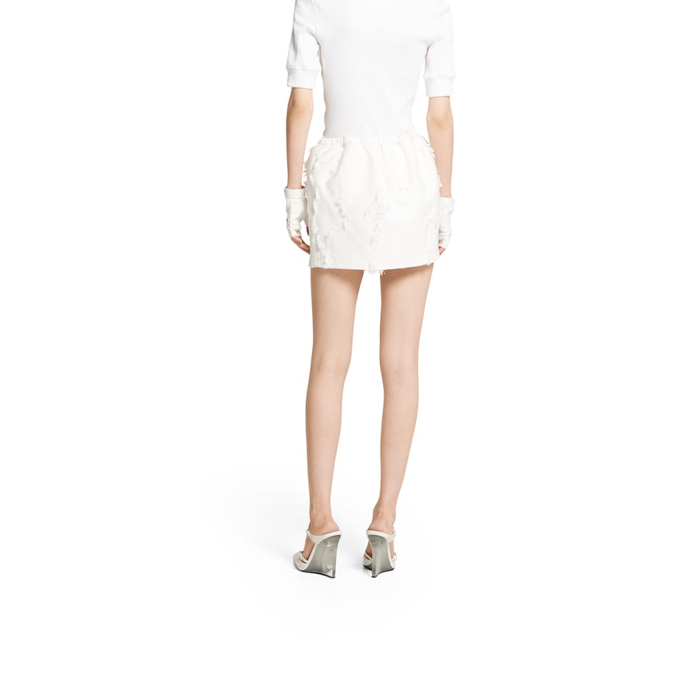 Wool blend fil coupé mini skirt