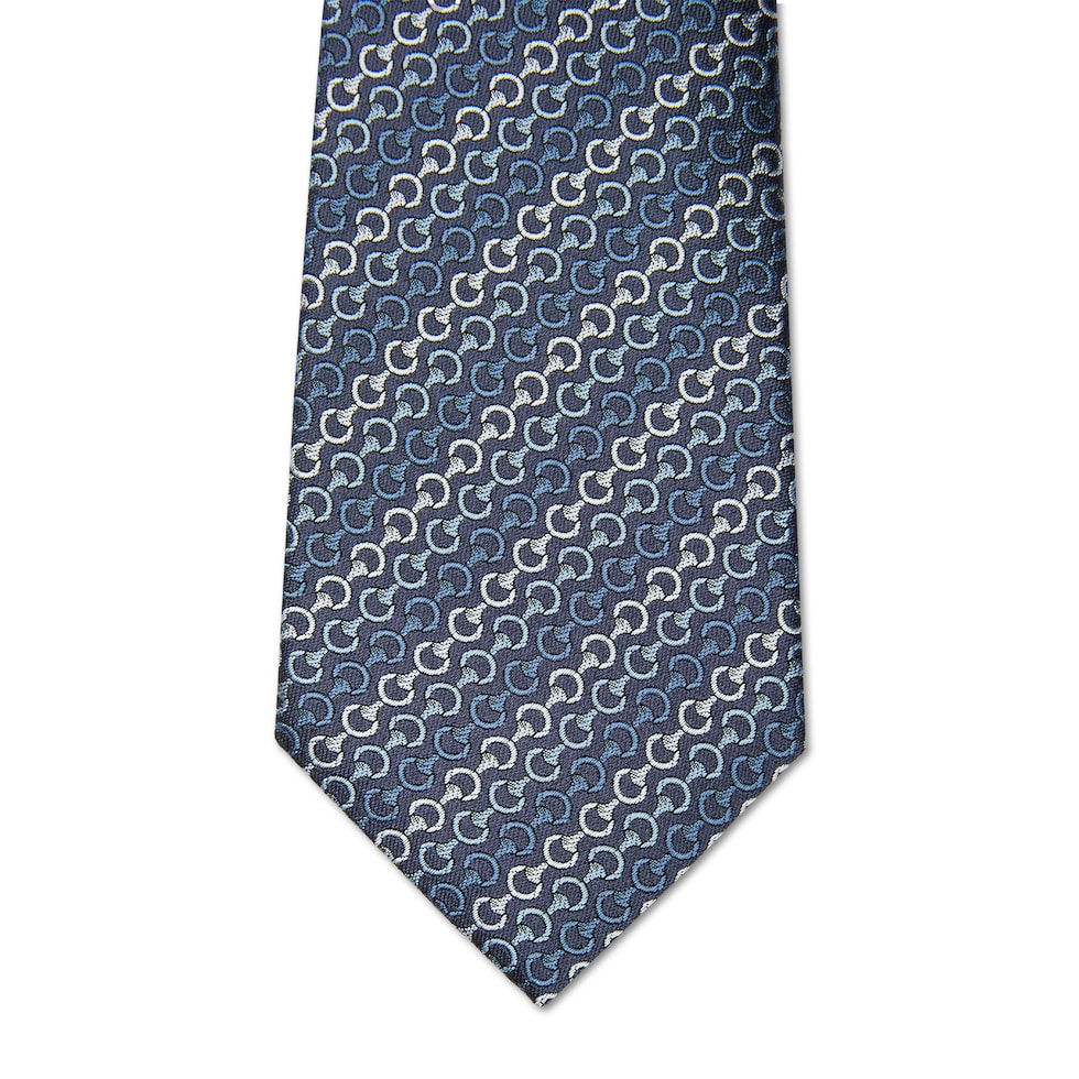 Horsebit silk jacquard tie