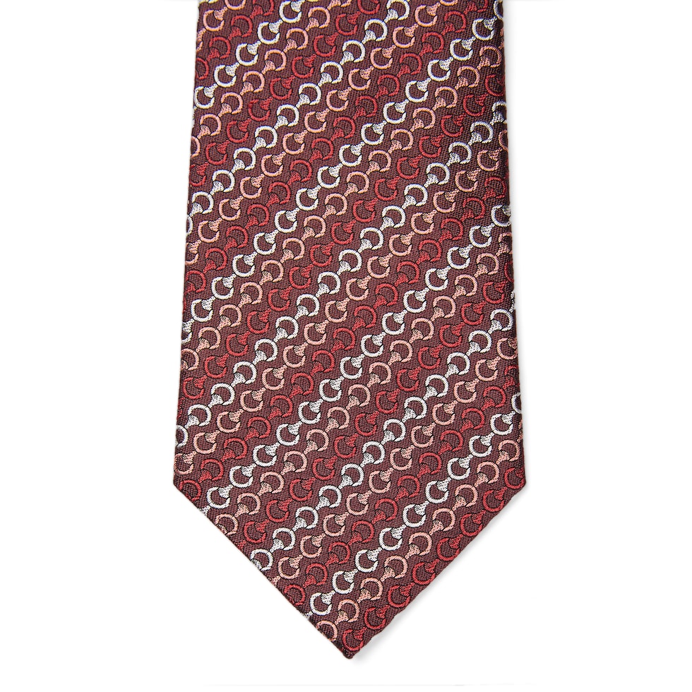 Horsebit silk jacquard tie