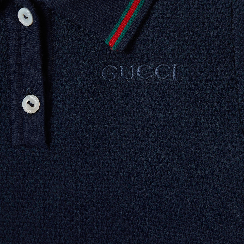 Baby cotton polo dress with embroidery