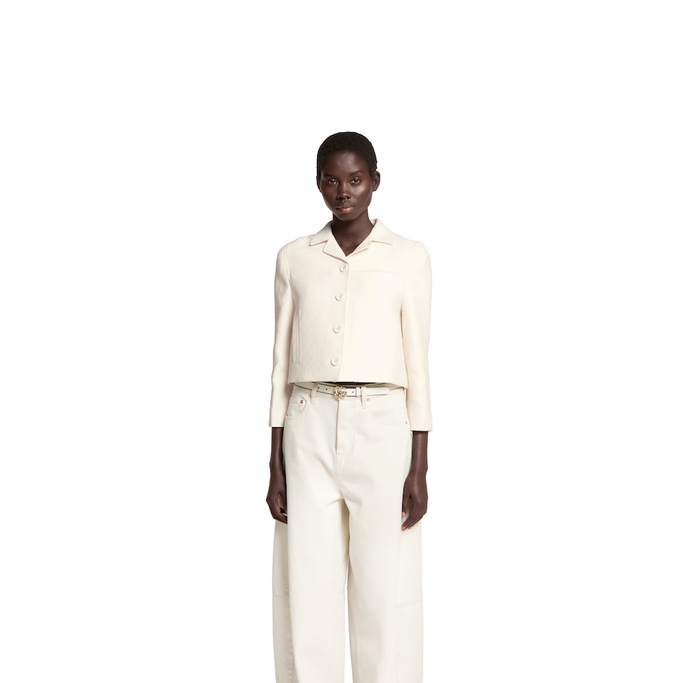 GG wool silk crêpe jacquard jacket