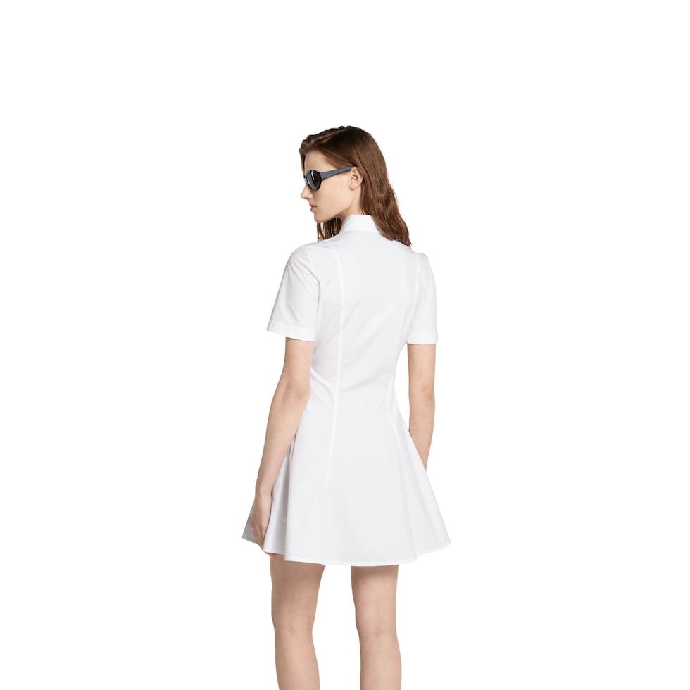 Embossed heavy cotton poplin dress