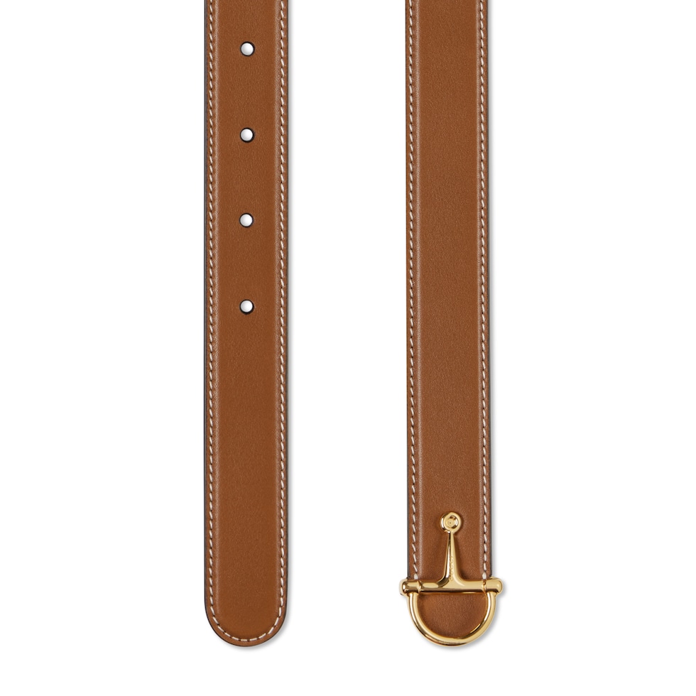 Thin belt with half-Horsebit buckle
