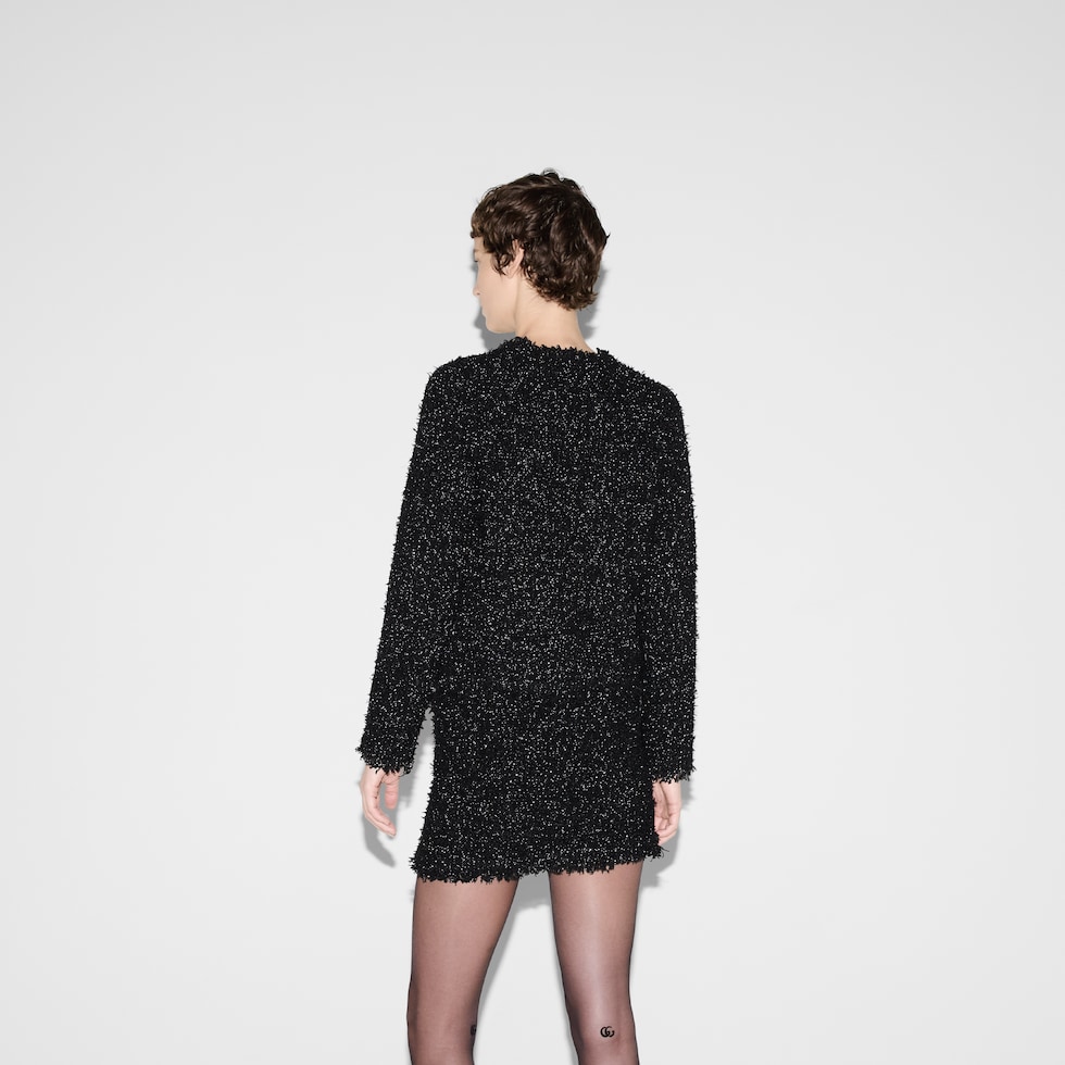 Lamé woven cardigan