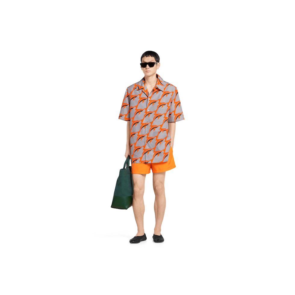 Camicia in popeline di cotone leggero stampato