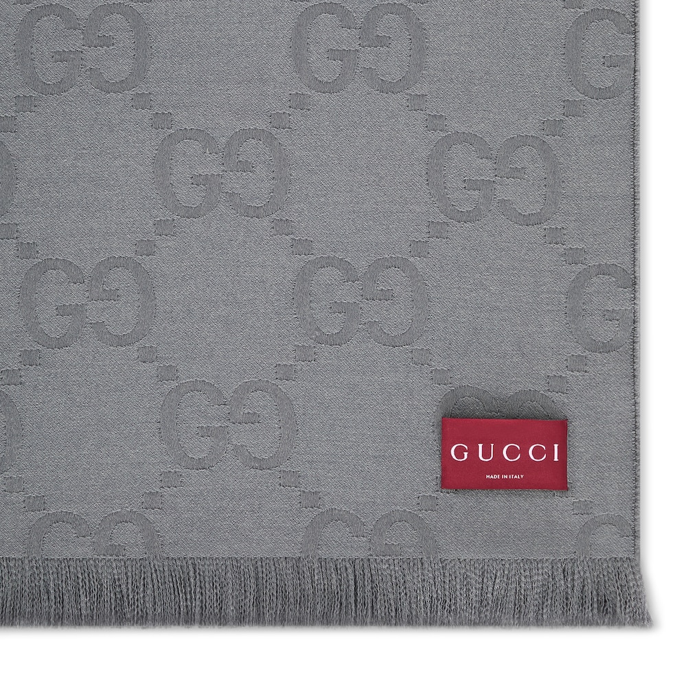 Couverture en jacquard de soie et laine GG