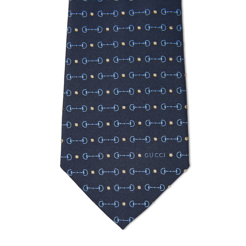 Horsebit silk jacquard tie