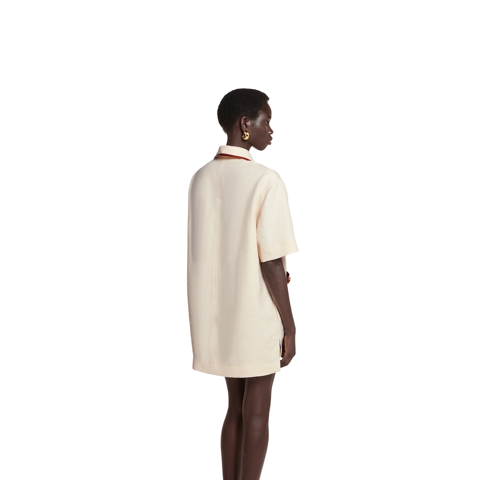 Linen canvas dress with Horsebit