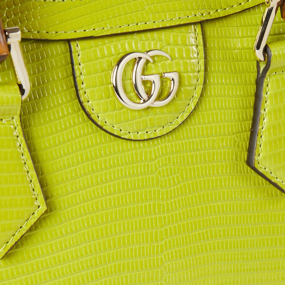 حقيبة اليد الواسعة Gucci Diana صغيرة الحجم من جلد السحلية